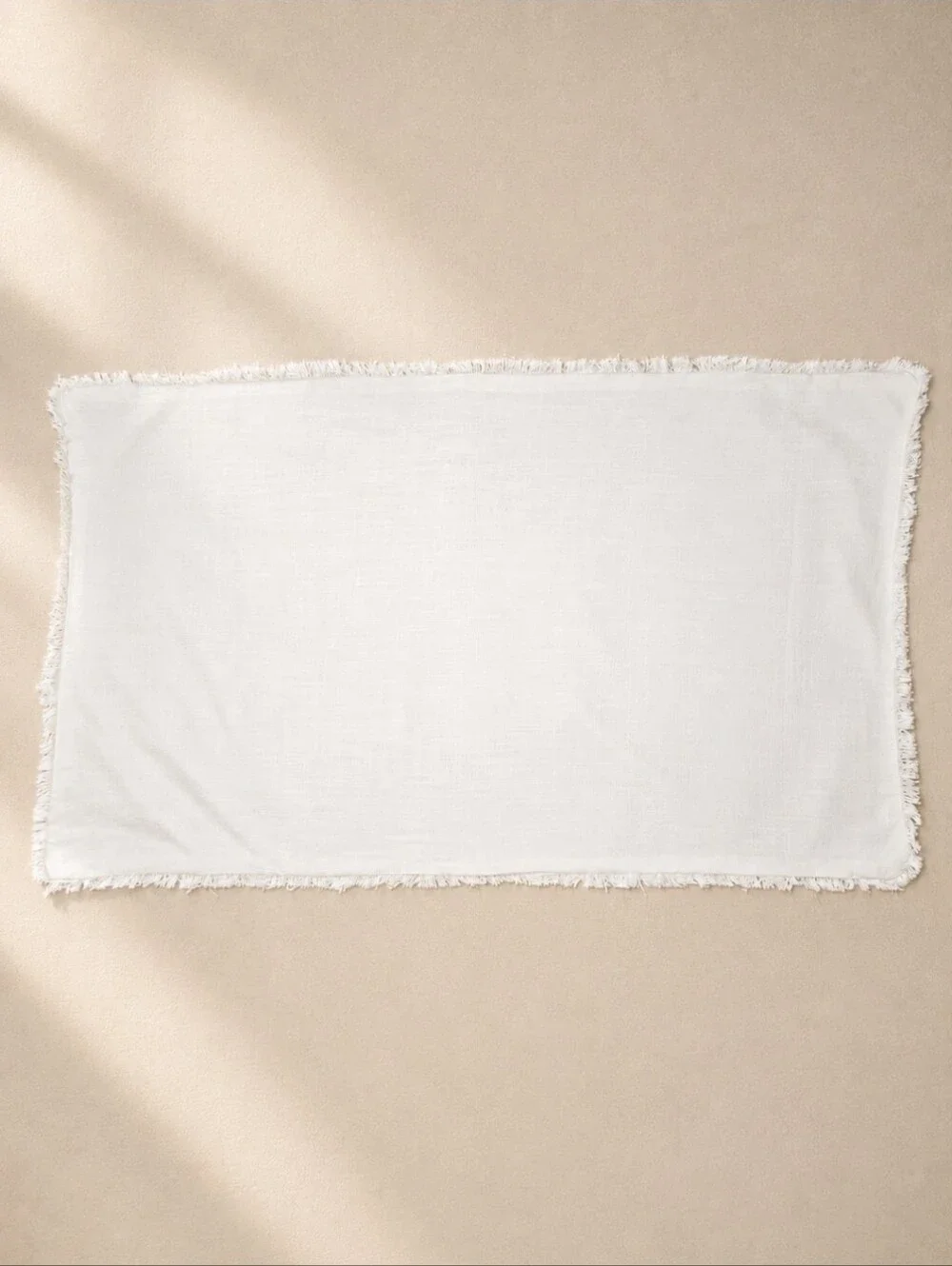 Casaluna King Linen Blend Pillow Shams White Fringe Trim Hidden Zipper Set of 2